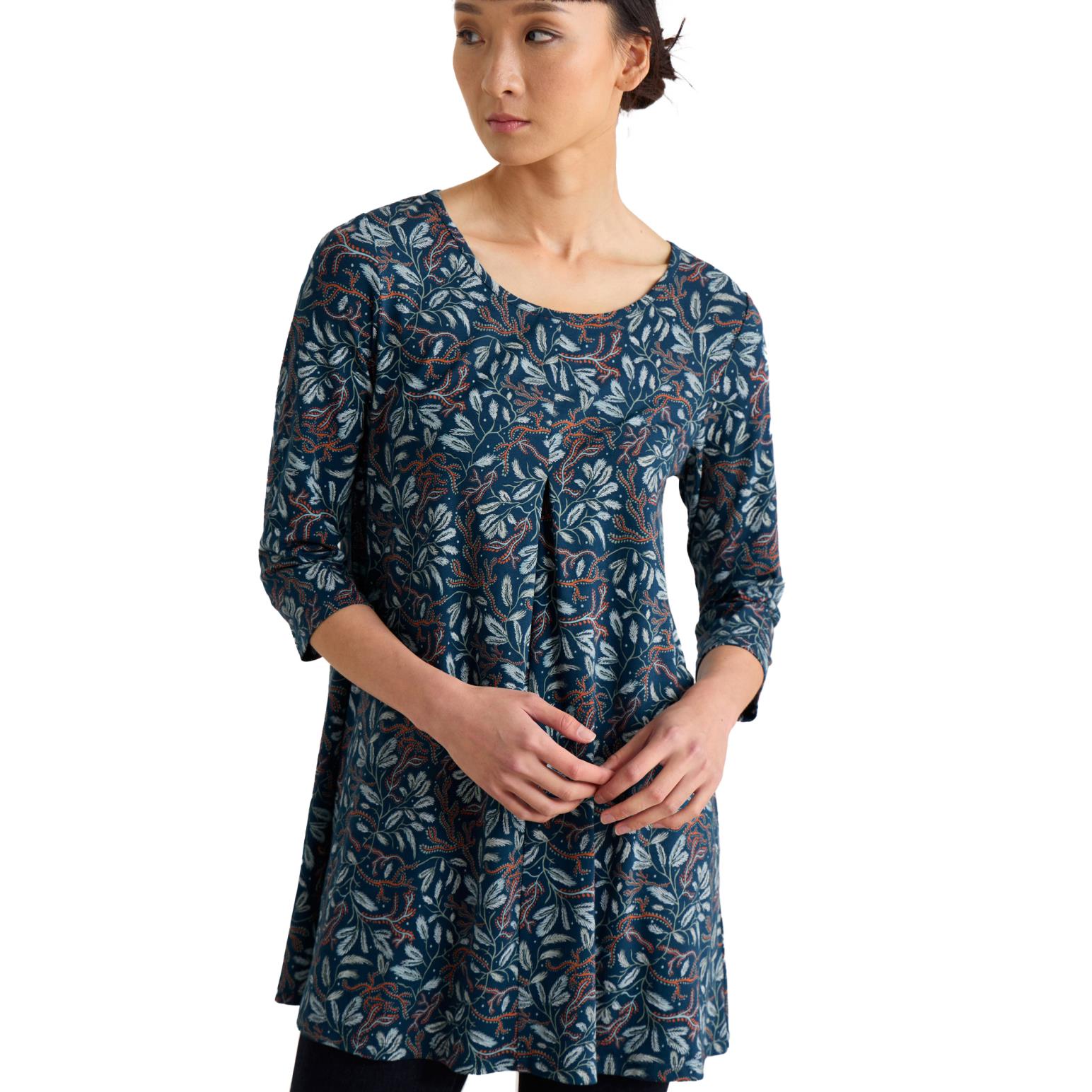 Seasalt Cornwall Arusha Tunic Flowing Reeds Raincloud