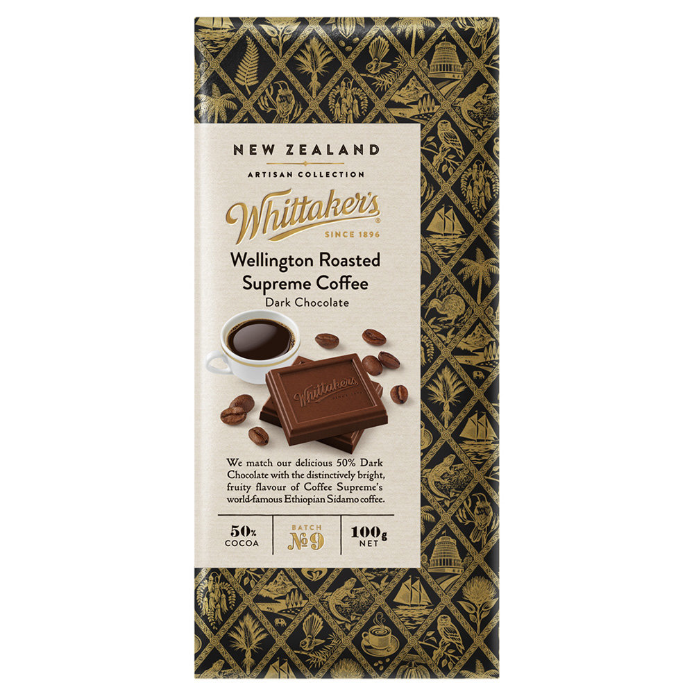 Whittaker's Wellington Roasted Supreme Coffee Dark Chocolate 100g