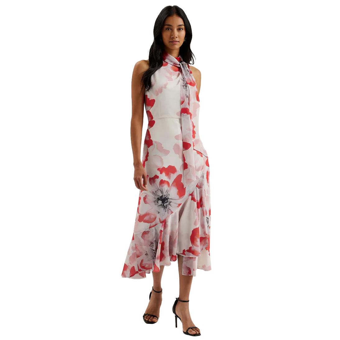 Ted Baker Selino Tie Neck Midi Dress