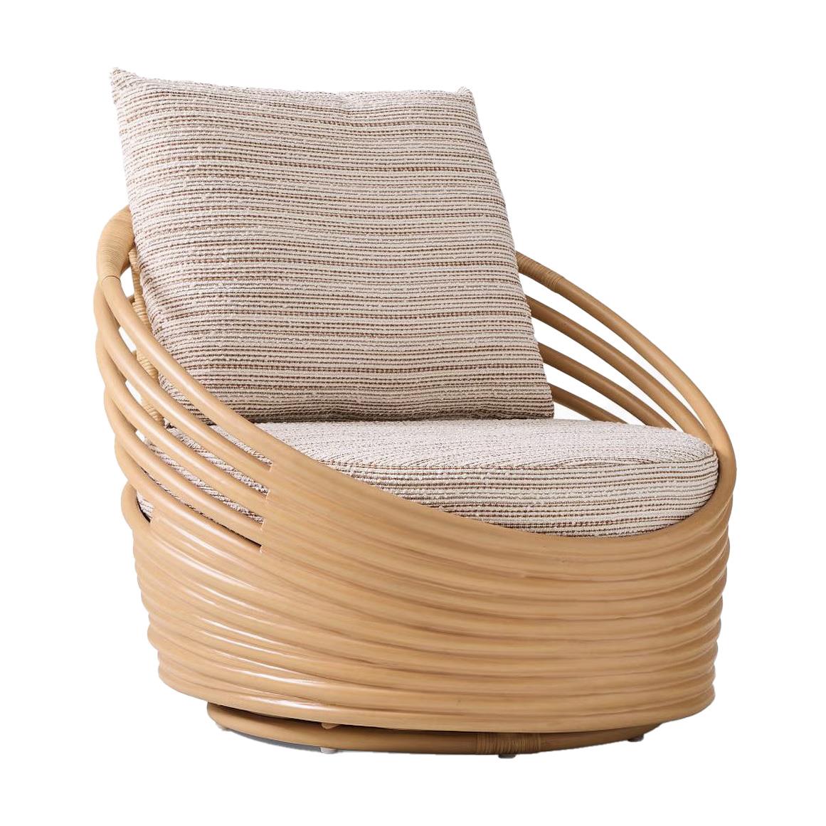 West Elm Minetta Swivel Chair Chunky Stripe