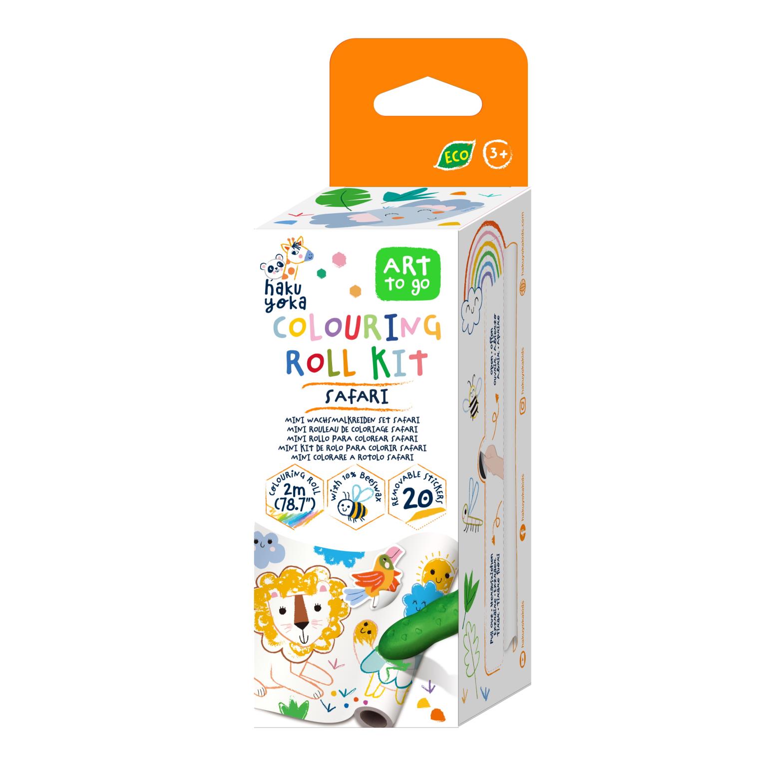 Haku Yoka Mini Colouring Roll Kit Safari