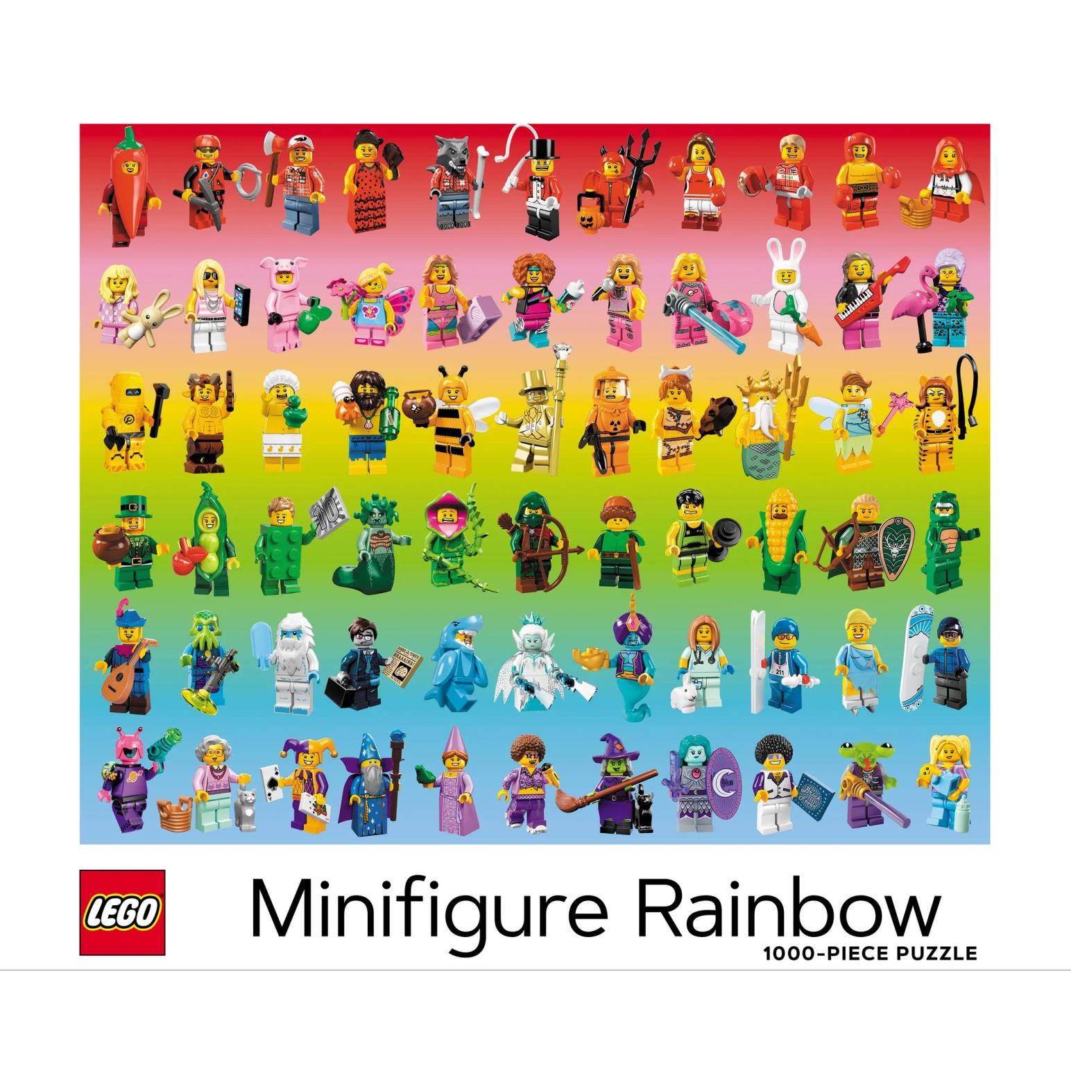 Lego Minifigure Rainbow 1000 Piece Jigsaw Puzzle