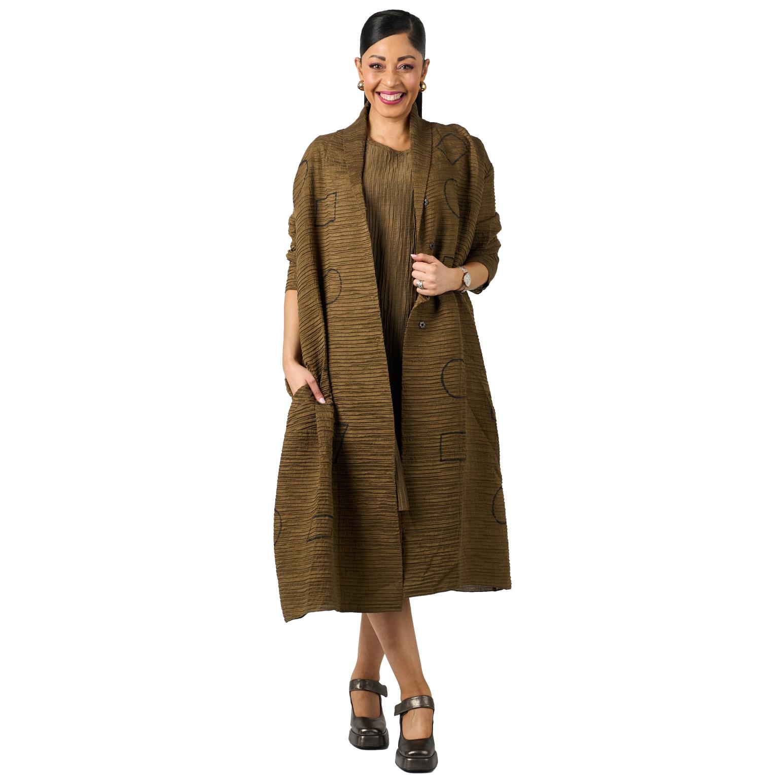 Tadashi Long Coat with Print