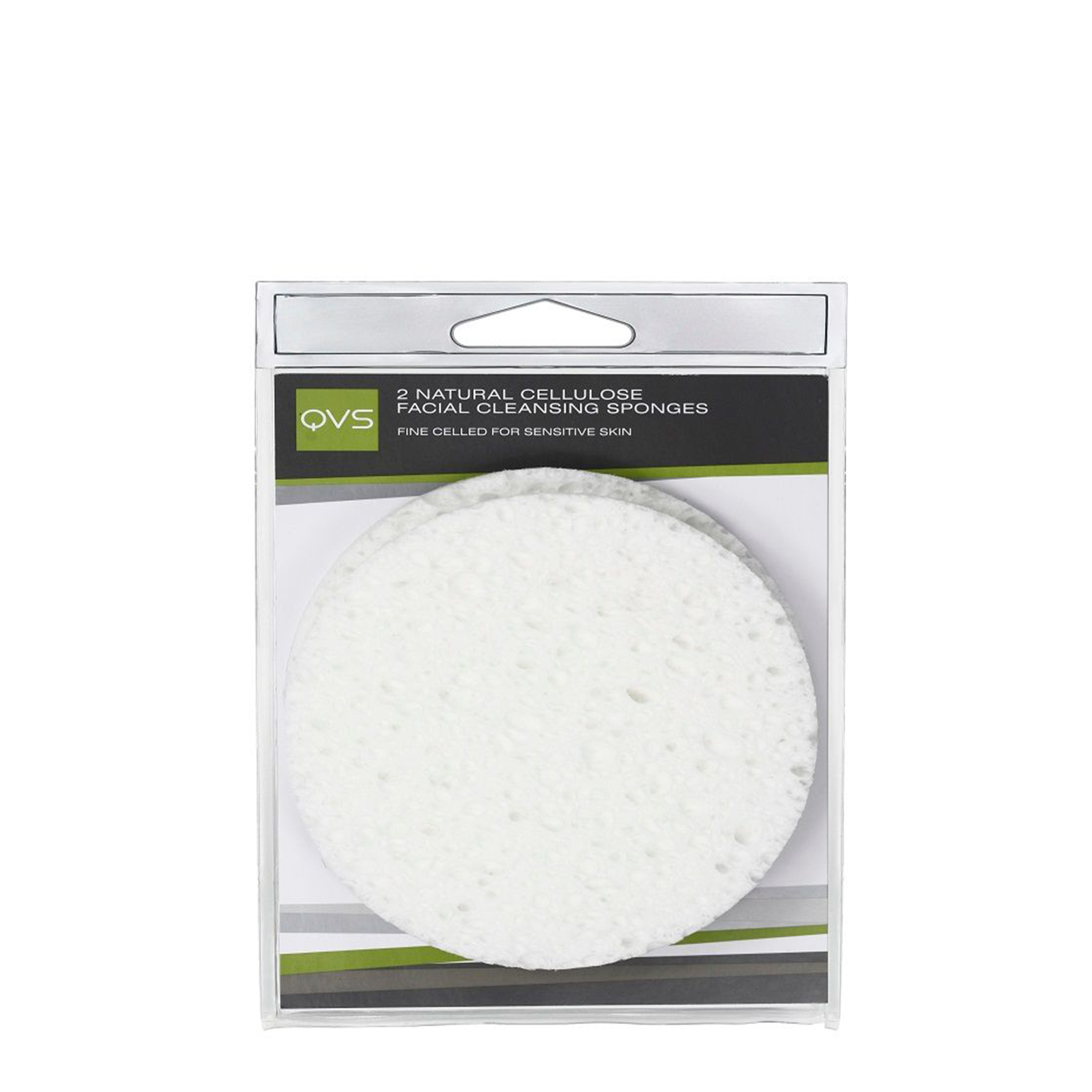 QVS Natural Cellulose Round Cleansing Sponges Pack of 2