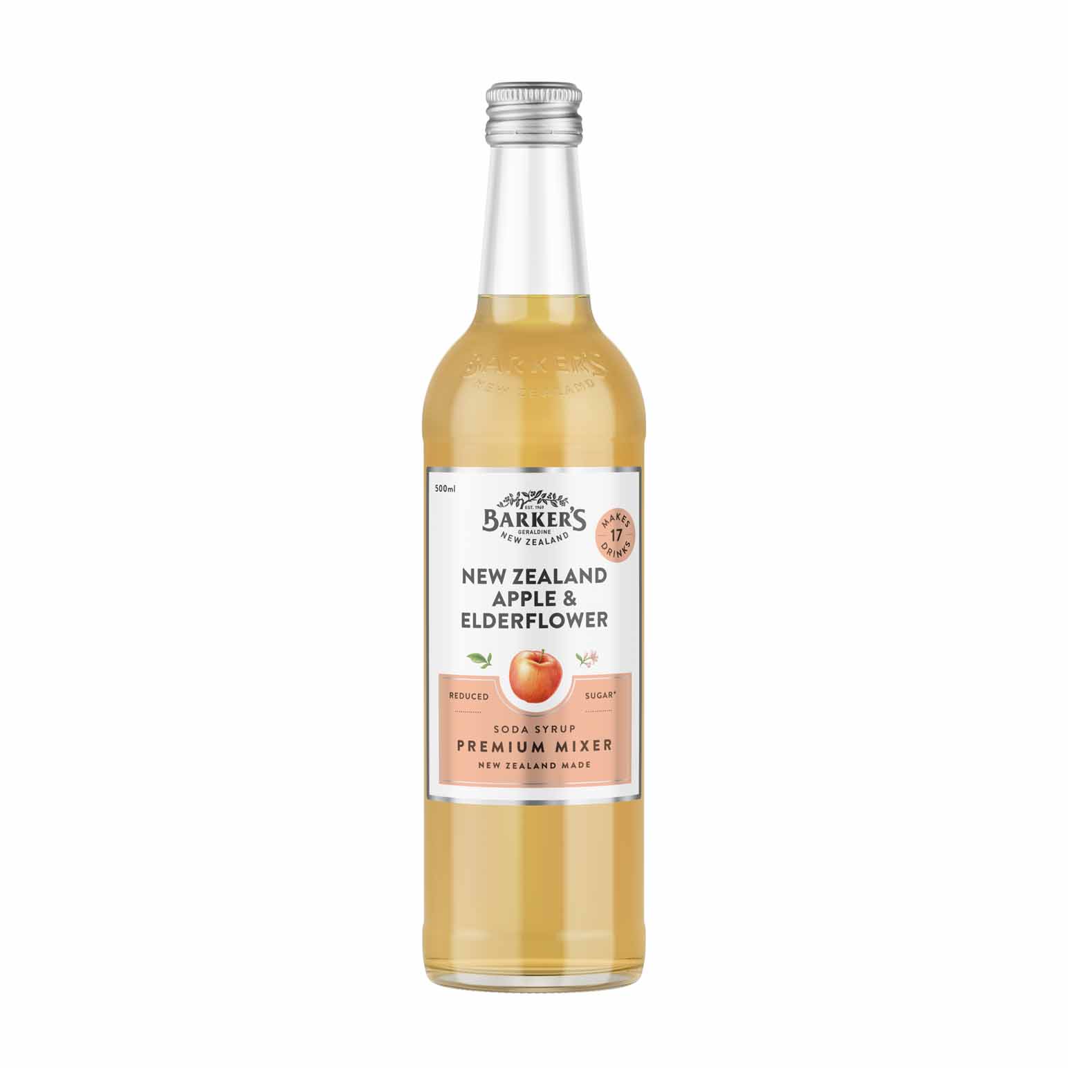 Barker's NZ Apple & Elderflower Premium Mixer 500ml