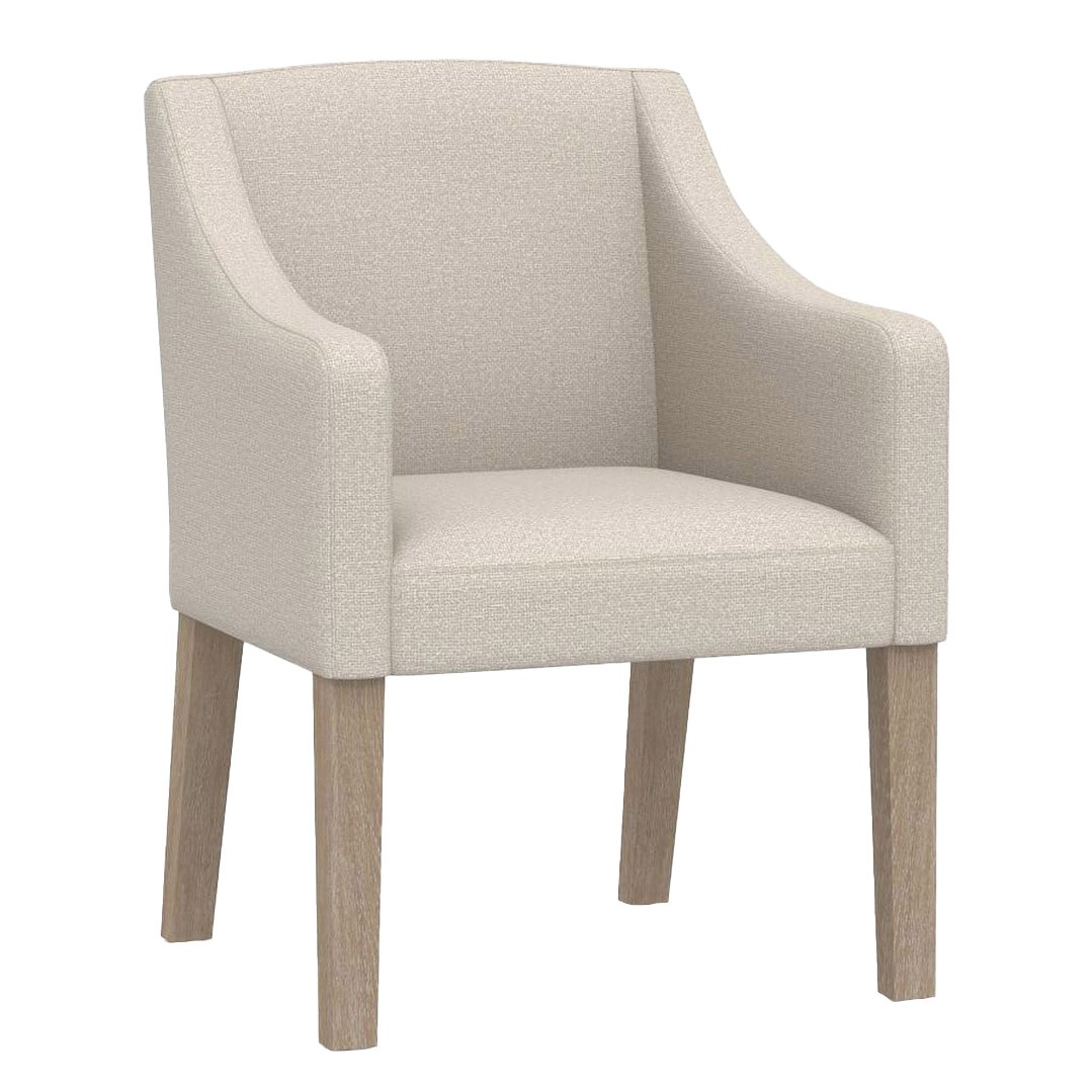 Pottery Barn Slope Upholstered Dining Chair Oatmeal