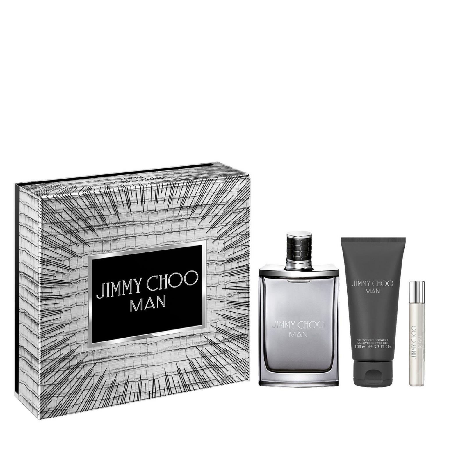 Jimmy Choo Man EDT 3-Pc Xmas Set (100ml EDT + 7.5ml EDT + Shower Gel)