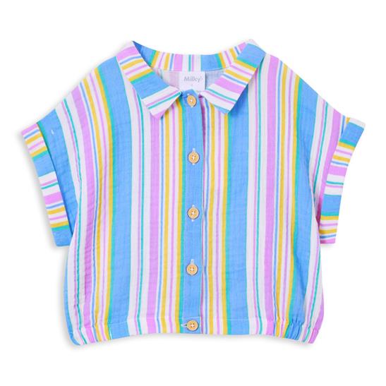 Milky Crinkle Stripe Shirt