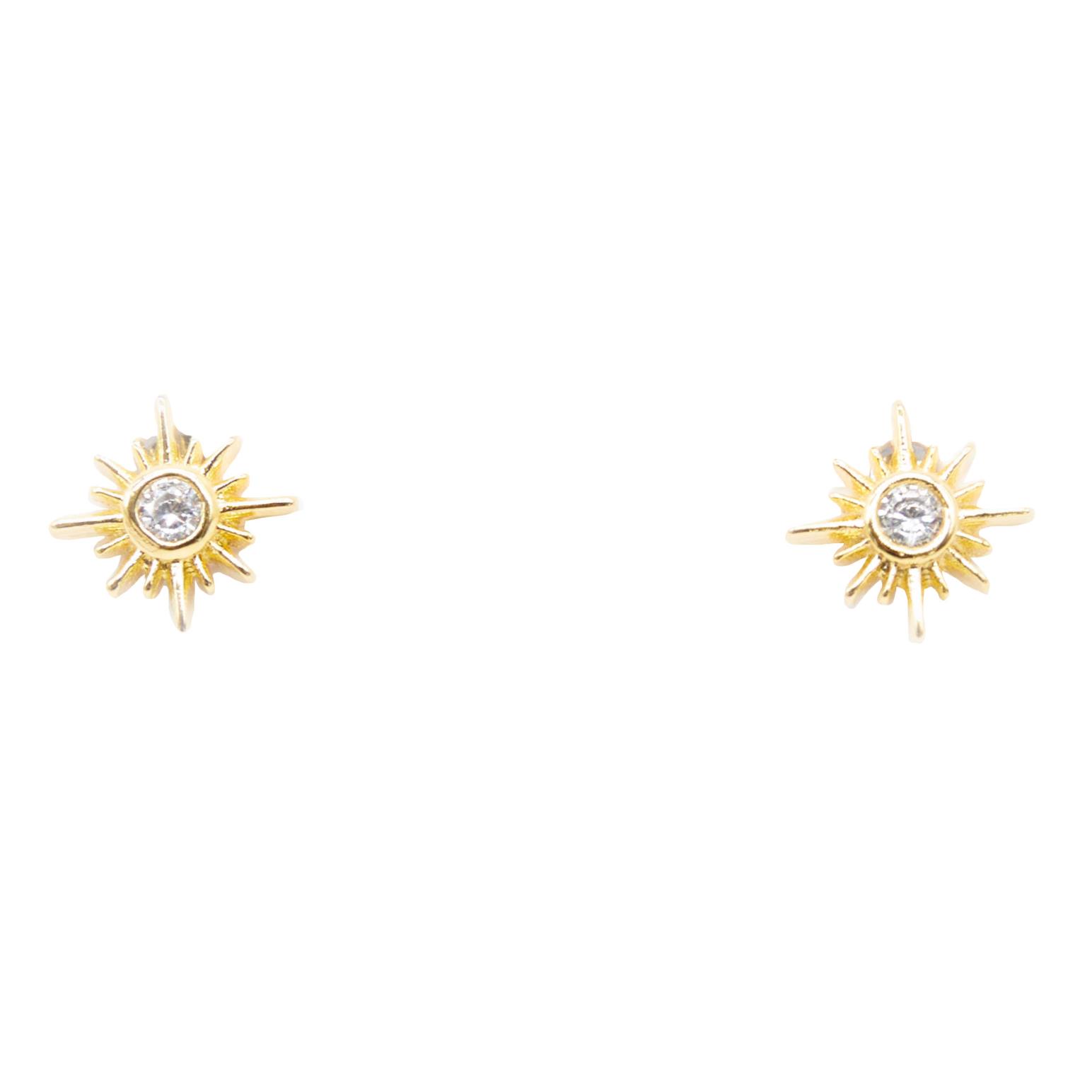 Stella + Gemma Earring Gold Sunshine Crystal Centre