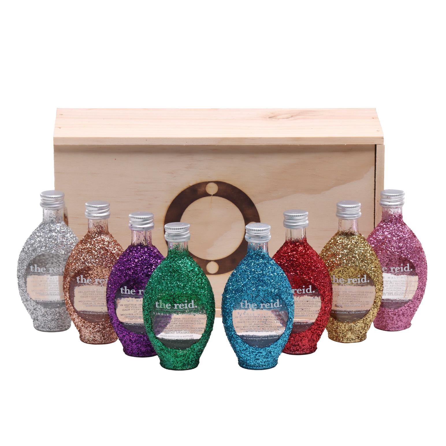 the reid Single Malt Vodka 40ml Christmas Glitter Edition Pack of 8