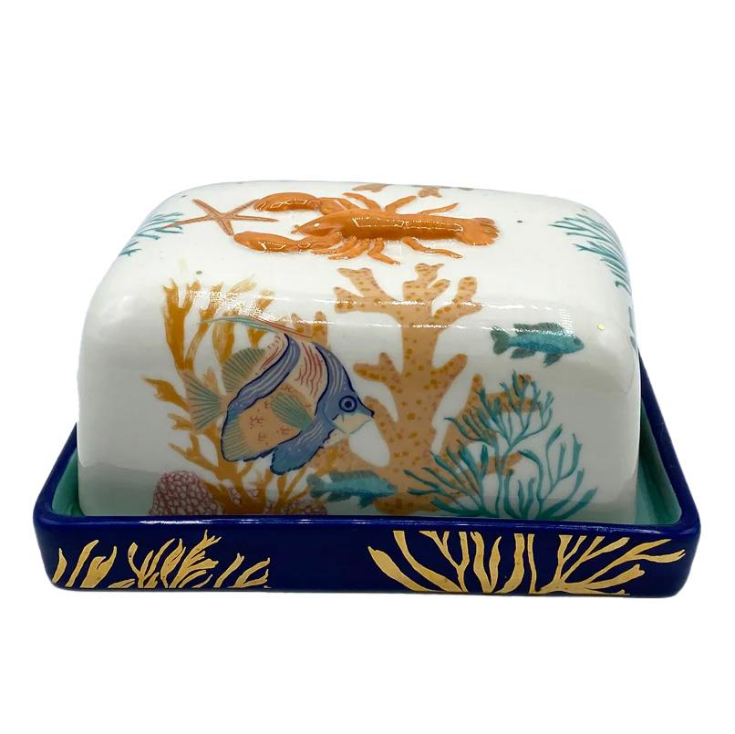 House Of Disaster Coral Lobster Butter Dish