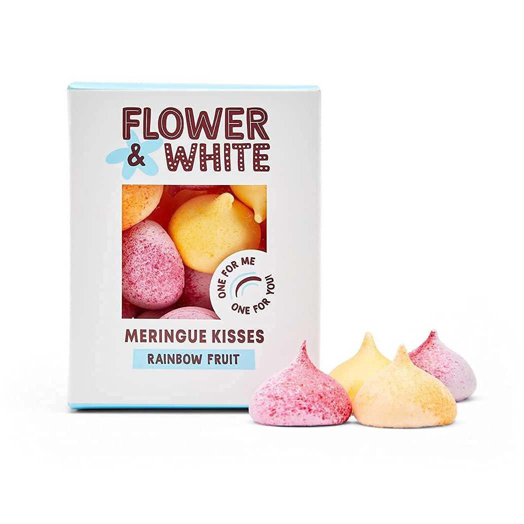 Flower & White Rainbow Fruit Meringue Drops 100g