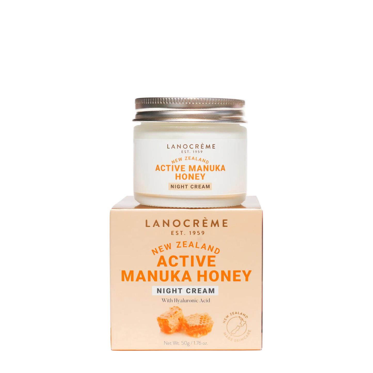 Lanocreme Manuka Honey Night Cream with Collagen & Hyaluronic Acid 50g