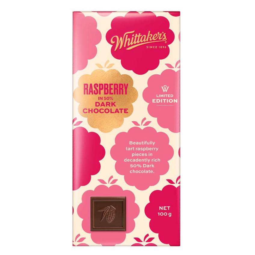 Whittaker's Raspberry & 50% Dark Chocolate 100g