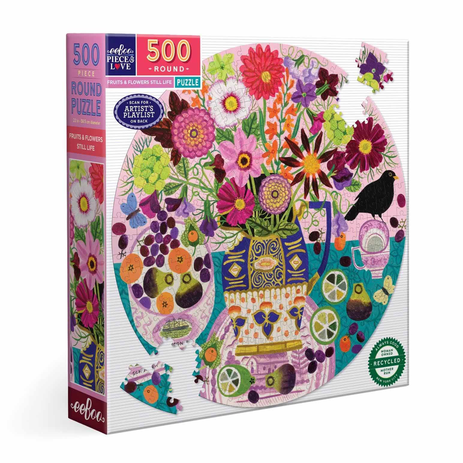 Eeboo Fruits & Flowers Still Life 500 Piece Puzzle