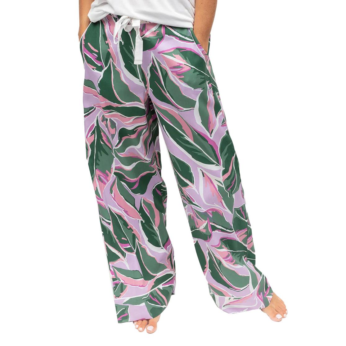 Cyberjammies Lilac Leaf Print Wide Leg Pyjama Pants