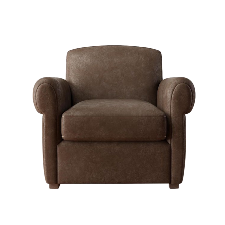 Pottery Barn Clyde Roll Arm Leather Armchair