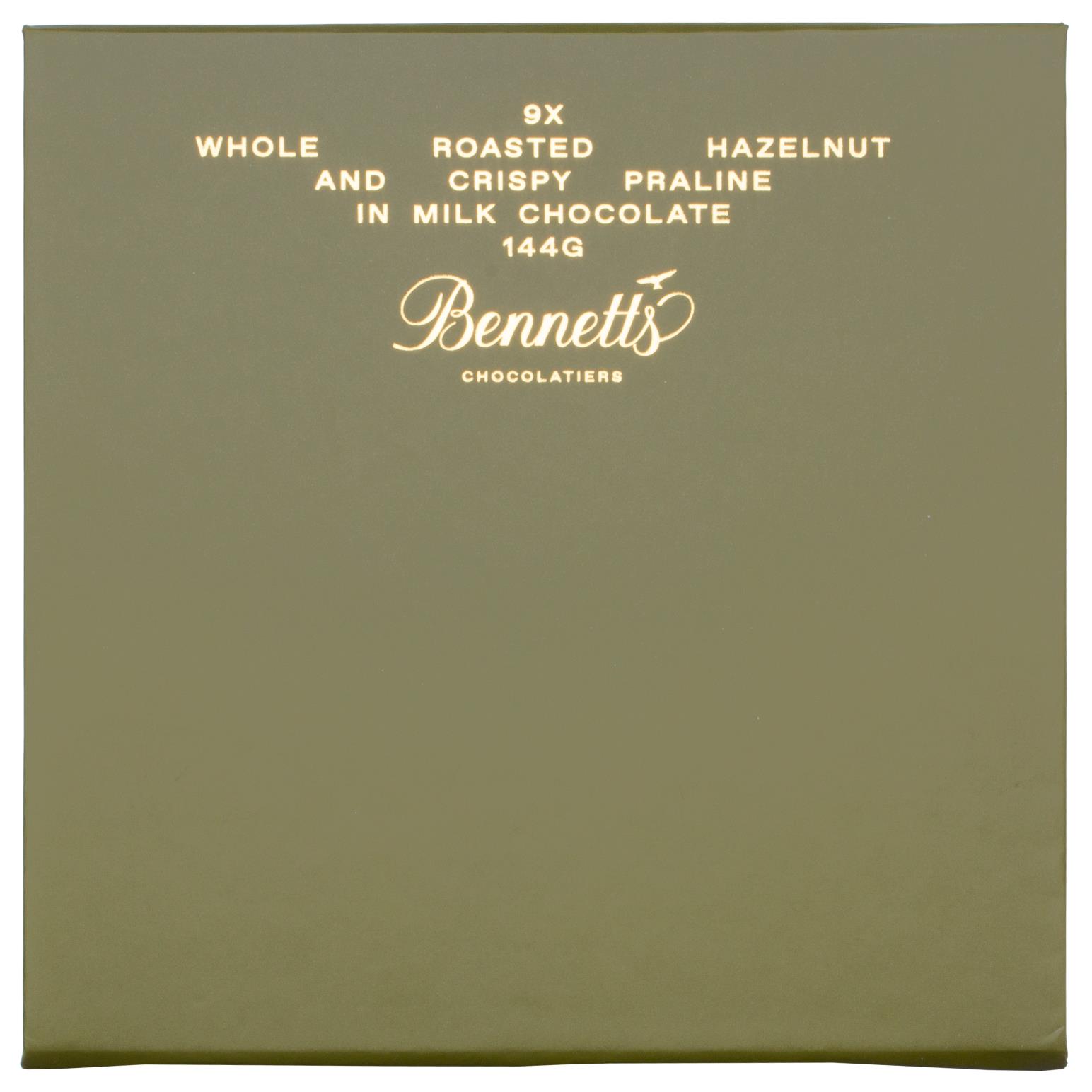 Bennetts of Mangawhai Giftbox 9pc Milk Roasted Hazelnut Praline 144g