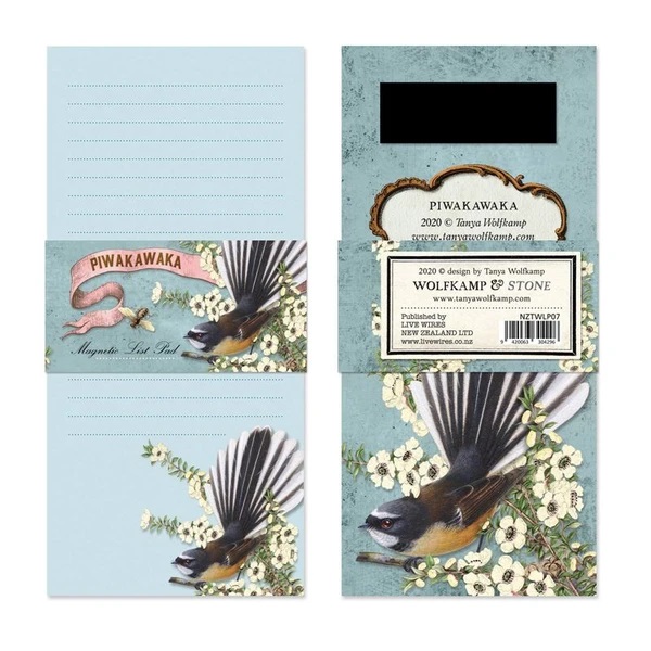 Tanya Wolfkamp Fantail / Piwakawaka Magnetic List Pad