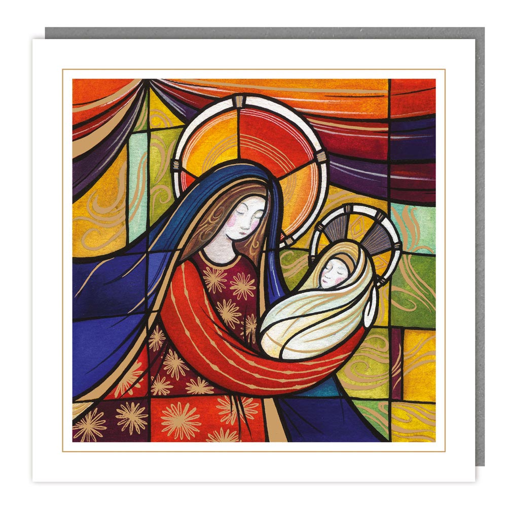 Jesus & Mary Stained Glass Medium Christmas Sparkle Pack