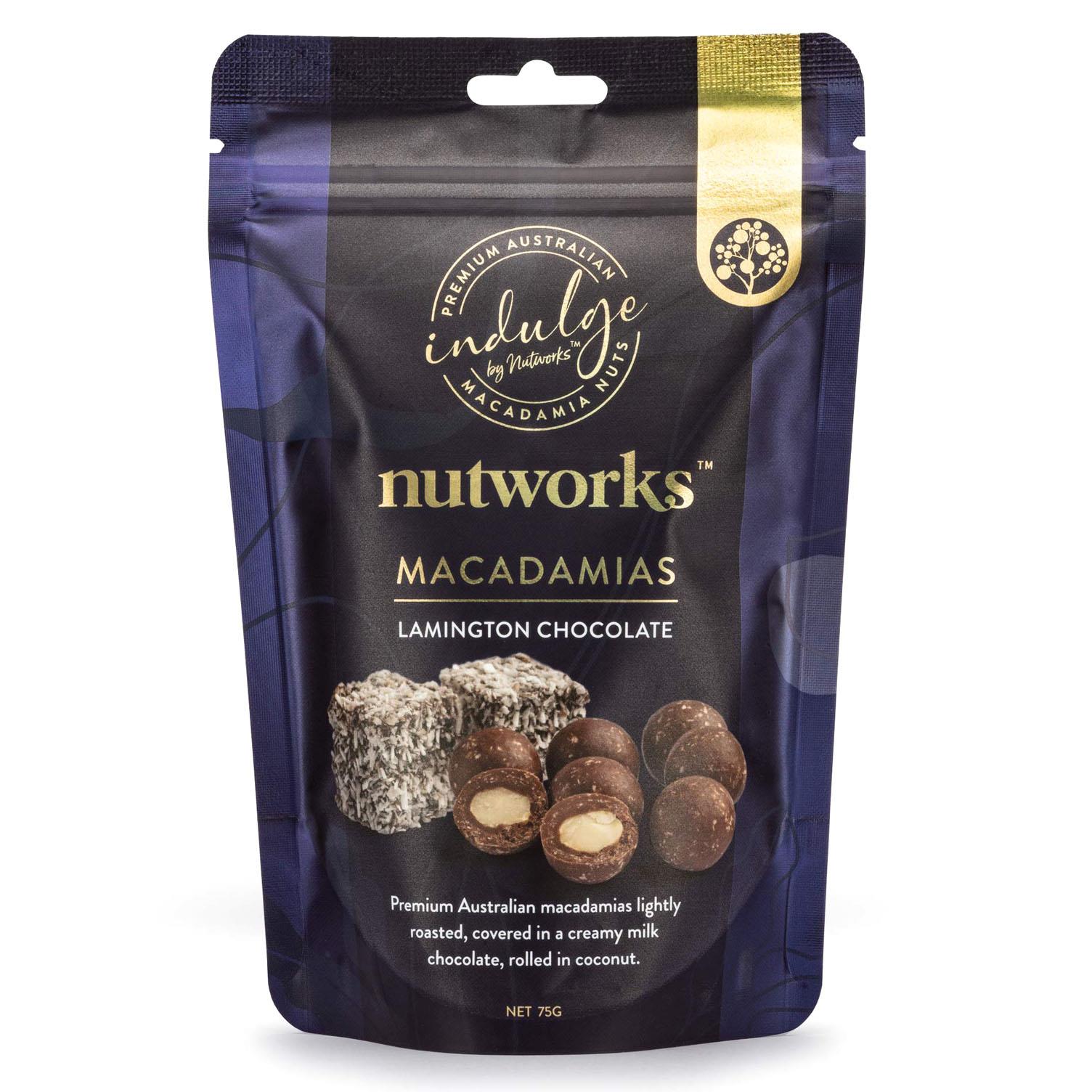 Nutworks Lamington Choc Macadamias 75g