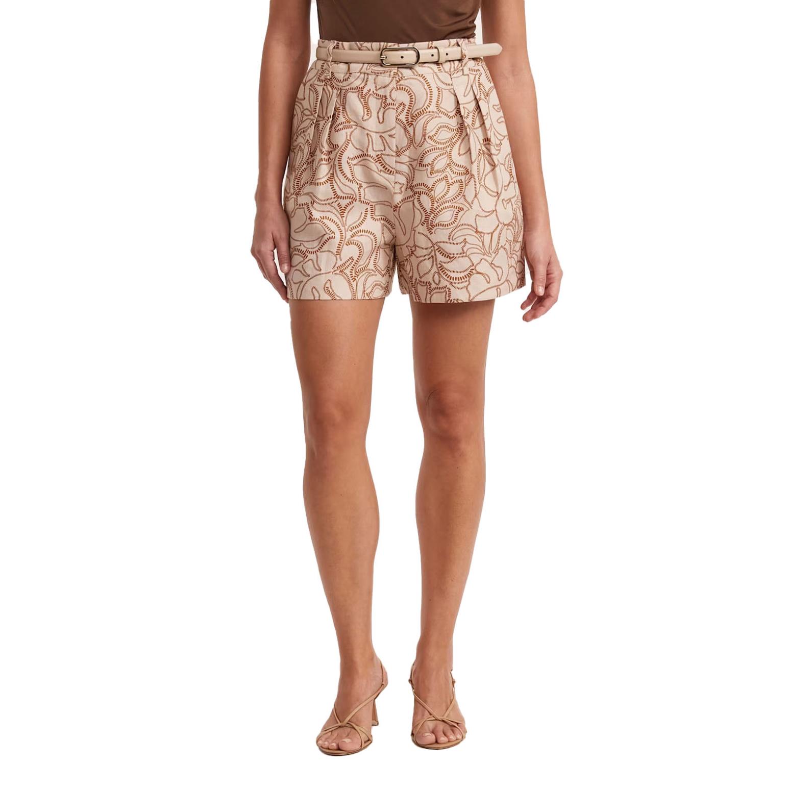 SABA Juni Linen Pleat Front Short