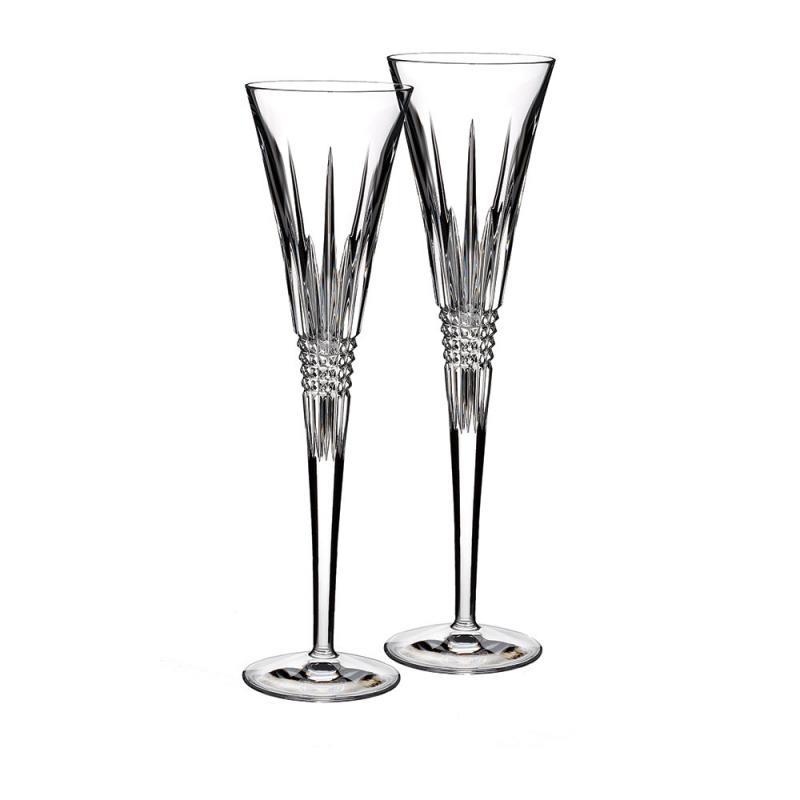 Waterford Crystal Lismore Diamond Toasting Flute Pair