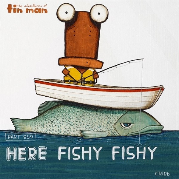 Tony Cribb Here Fishy Fishy Notecard