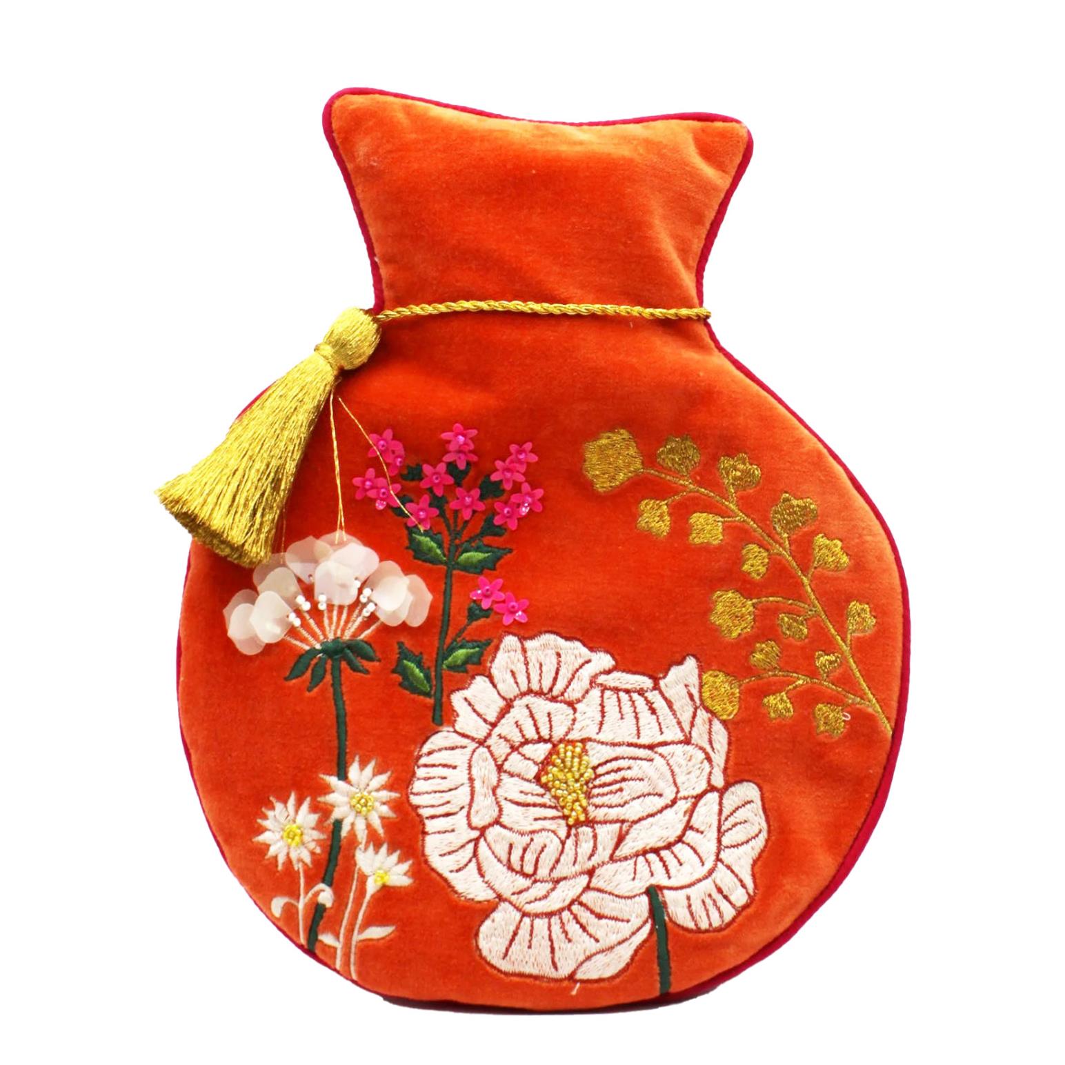 House Of Disaster Posy Orange Hot Water Bottle