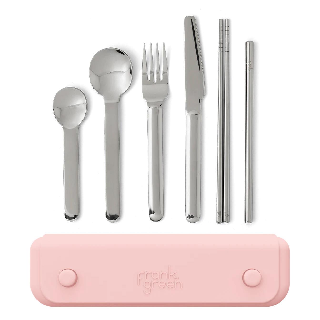 frank green 6Pc Cutlery Set In Silicone Pouch Blushed