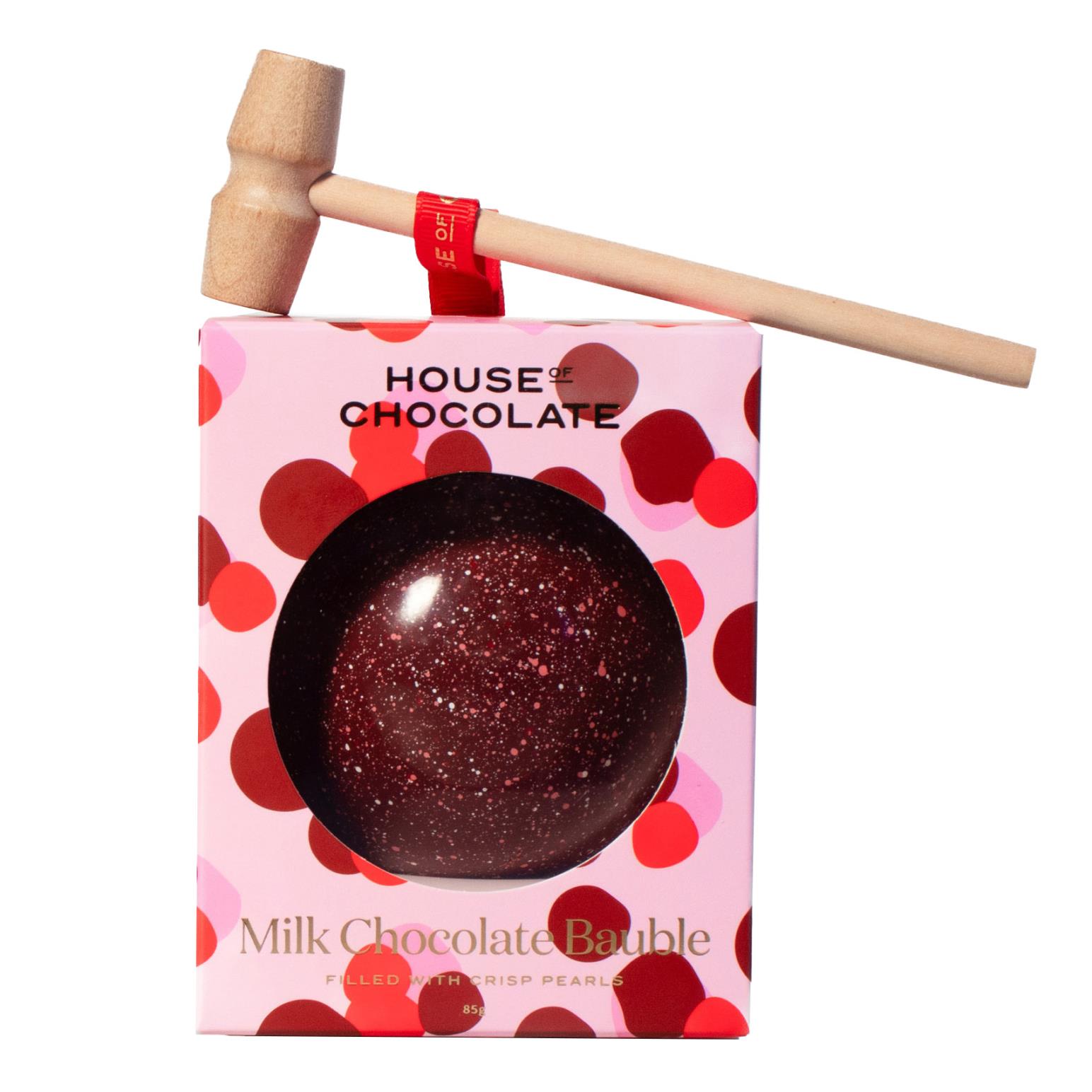 House of Chocolate Smashable Milk Chocolate Bauble Red 85g