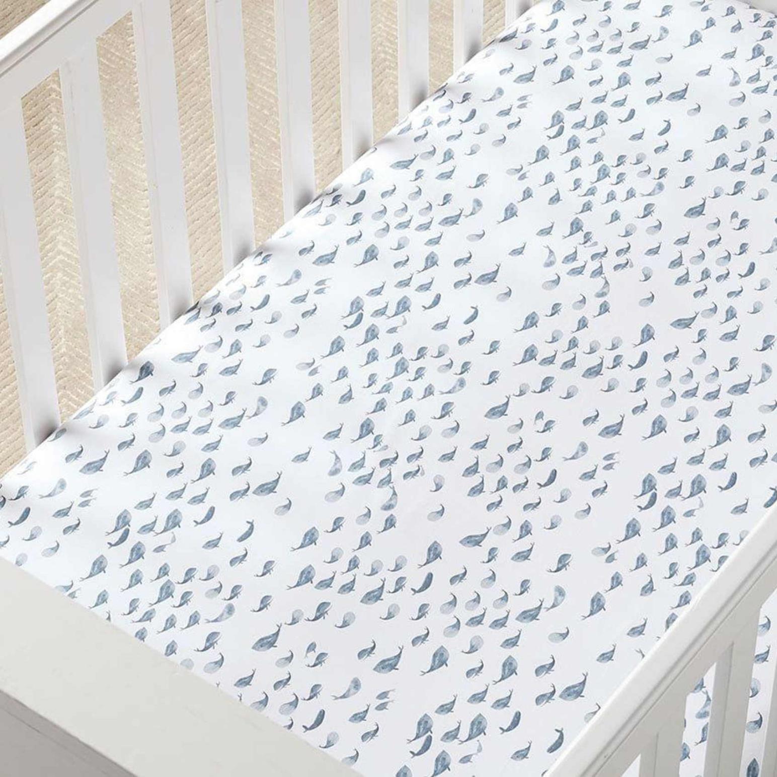 Pottery Barn Kids Organic Whale Crib Fitted Sheet