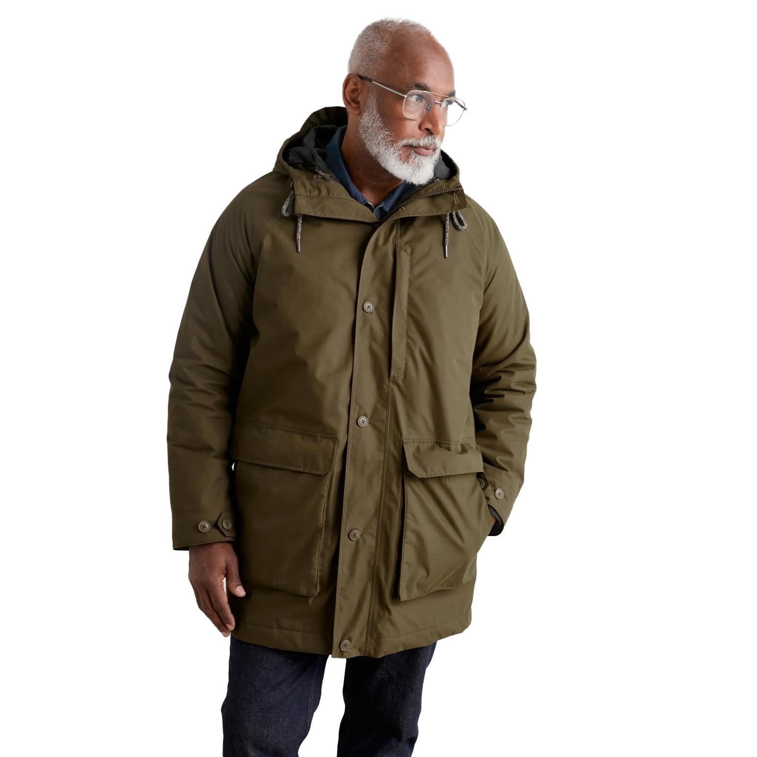 Seasalt Cornwall Men's Tin Coast Coat Rich Olive