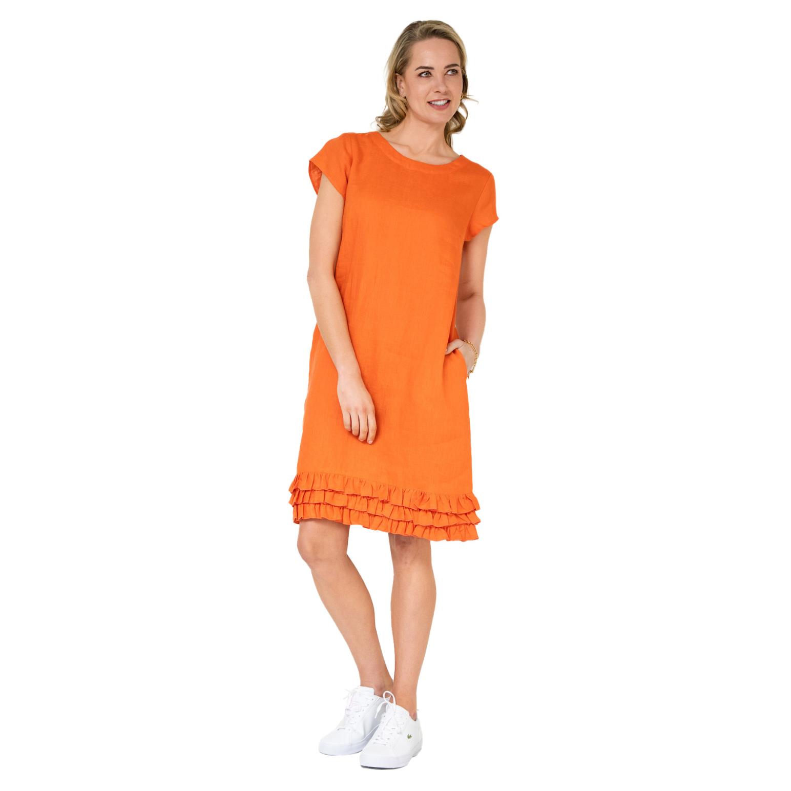 B Essentials Linen Short Sleeve Dress