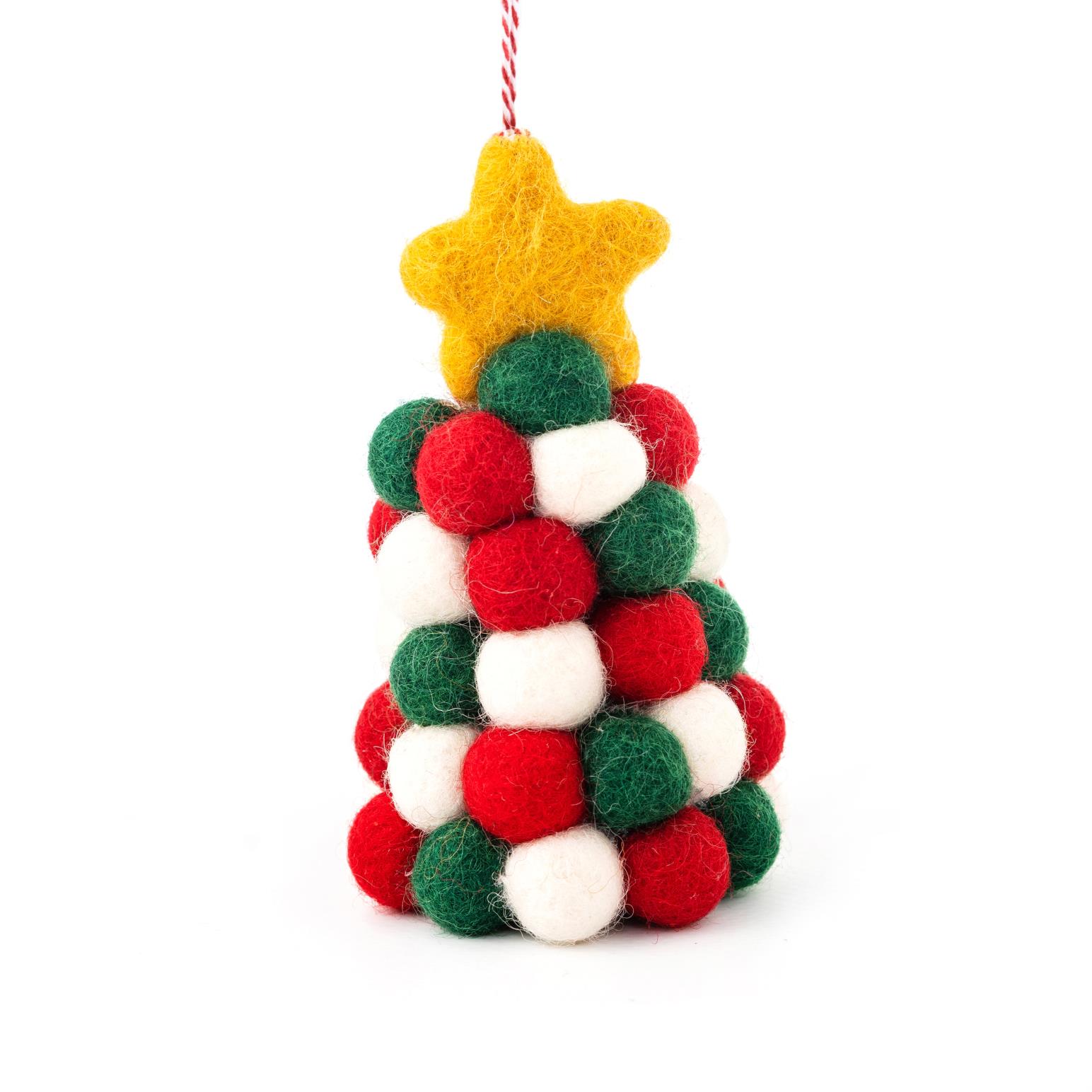 Gifted Hands Green White Red Balls Tree Decoration