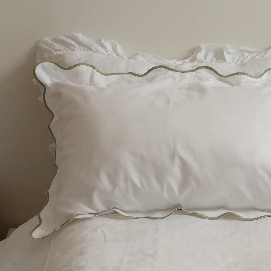 Home Lab Celine Scallop Edge Pillowcase Pair