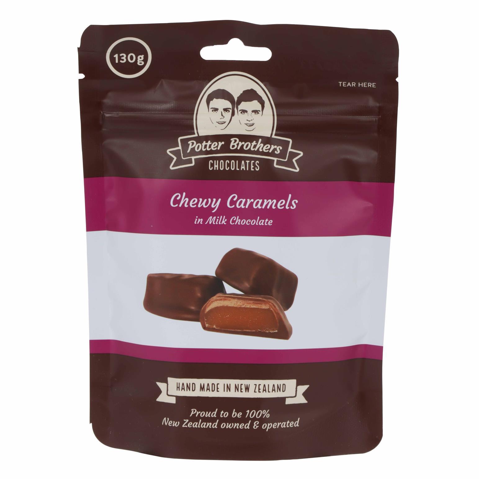 Potter Brothers Chocolates Chewy Caramels In Milk Chocolate 130g