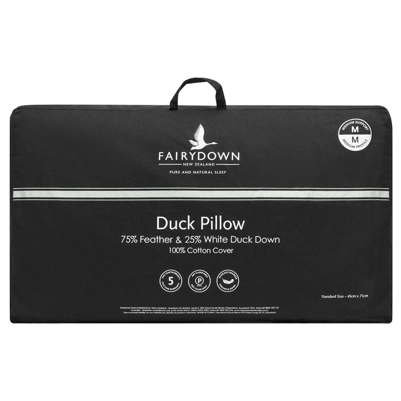 Fairydown Standard 75/25 Duck Pillow - Medium