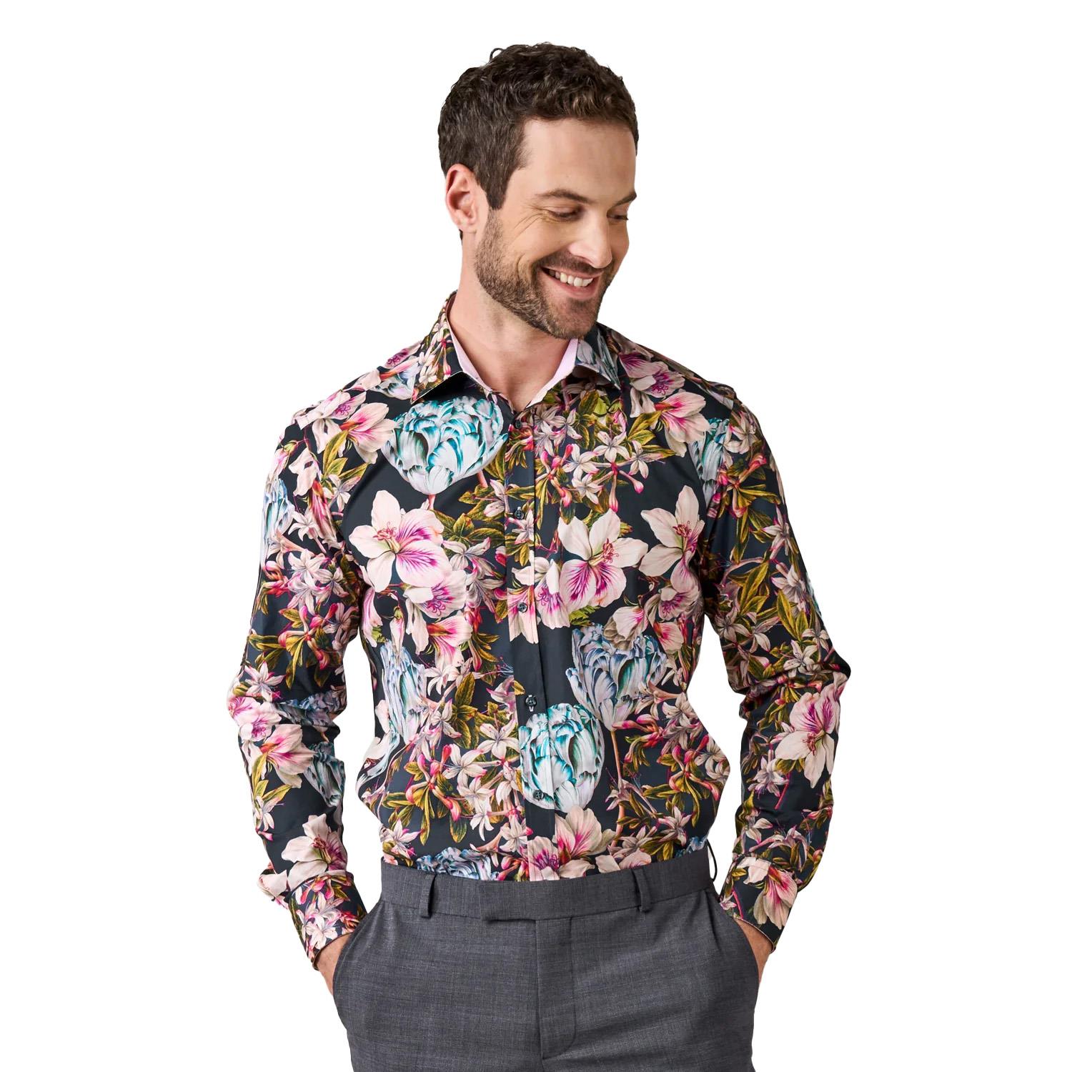 Rembrandt Barbican Navy Large Floral Print Shirt