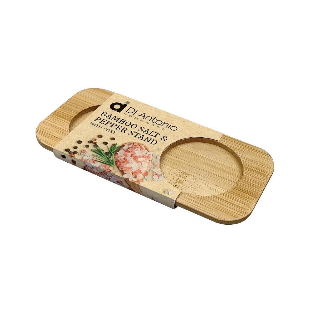 Di Antonio Bamboo Salt & Pepper Stand With Rubber Feet - 170x 80mm