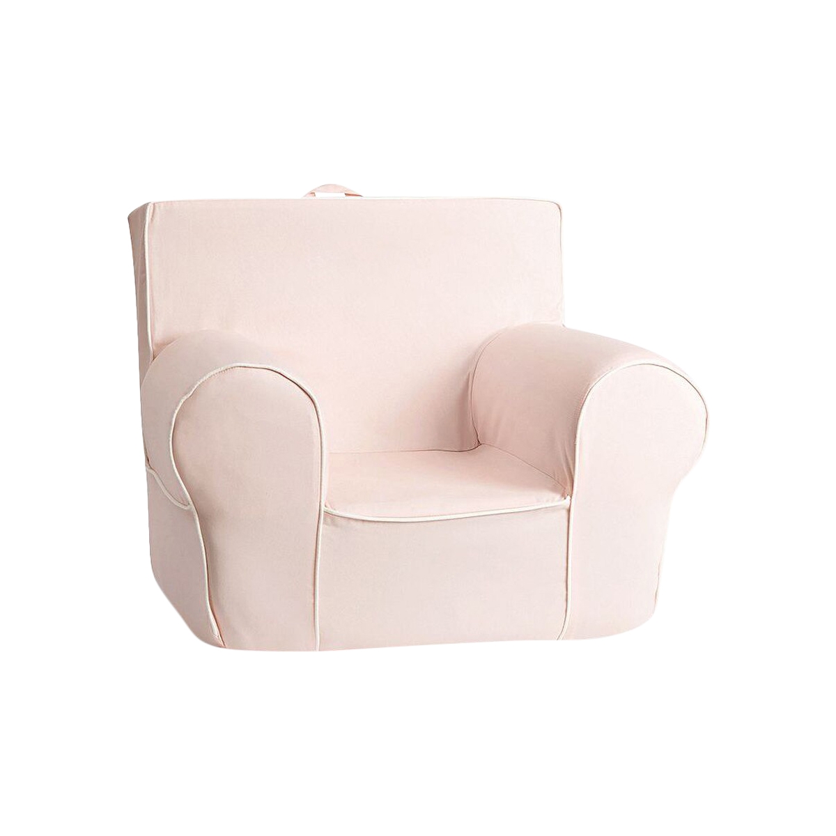 Pottery Barn Kids Anywhere Chair & Slip Cover Blush With White Piping