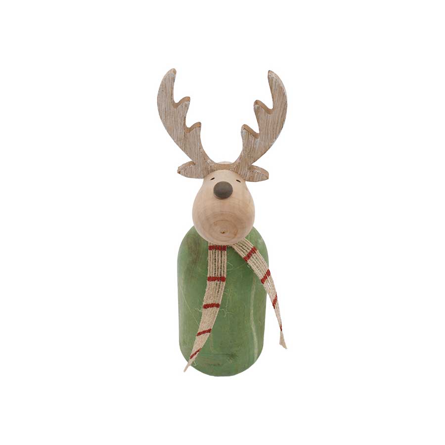 Flower Systems Green Wooden Reindeer Small