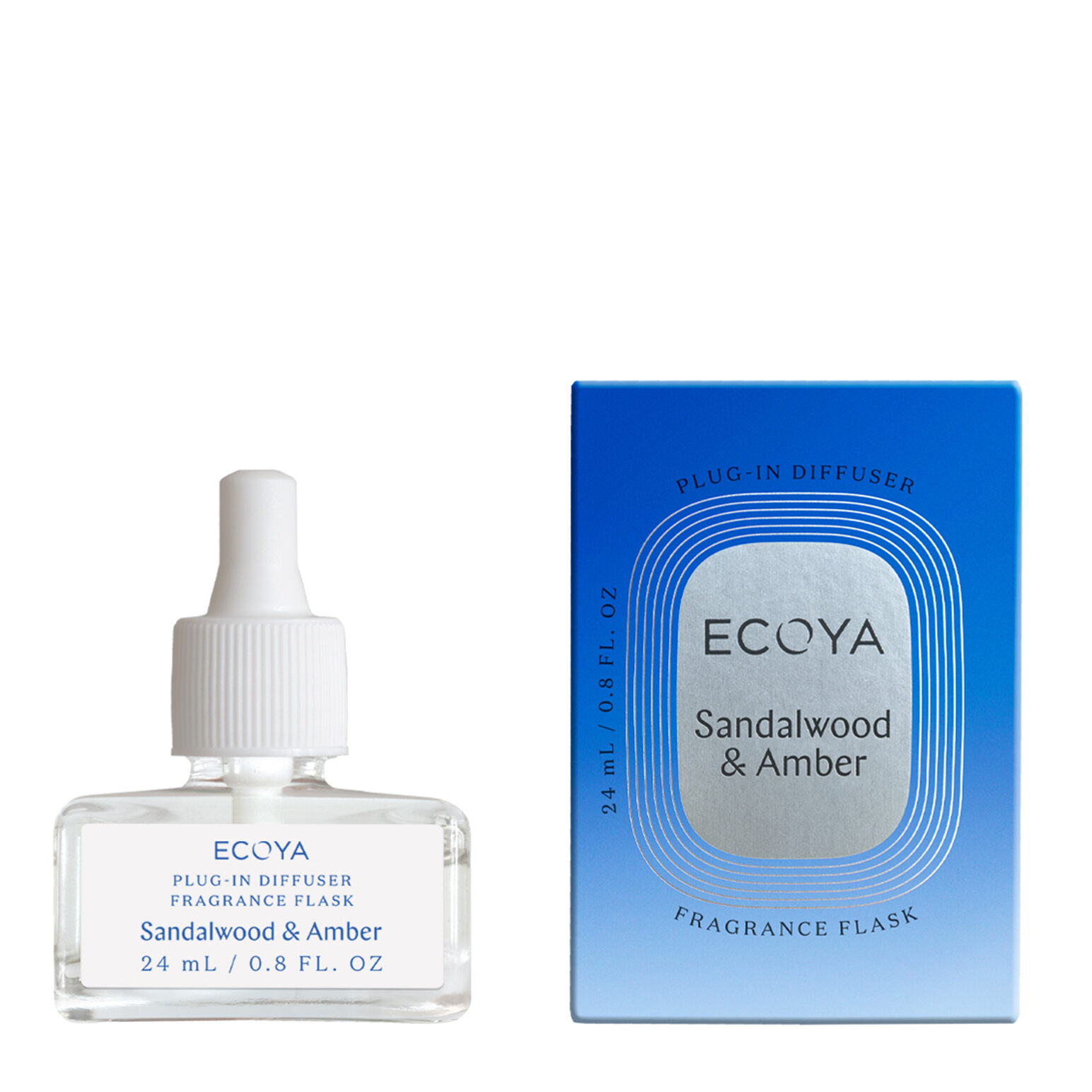 ECOYA Plug-In Diffuser Fragrance Flask 24ml: Sandalwood & Amber