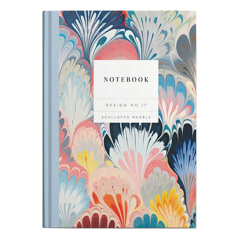 Kaleido Scalloped Marble A5 Hardback Notebook