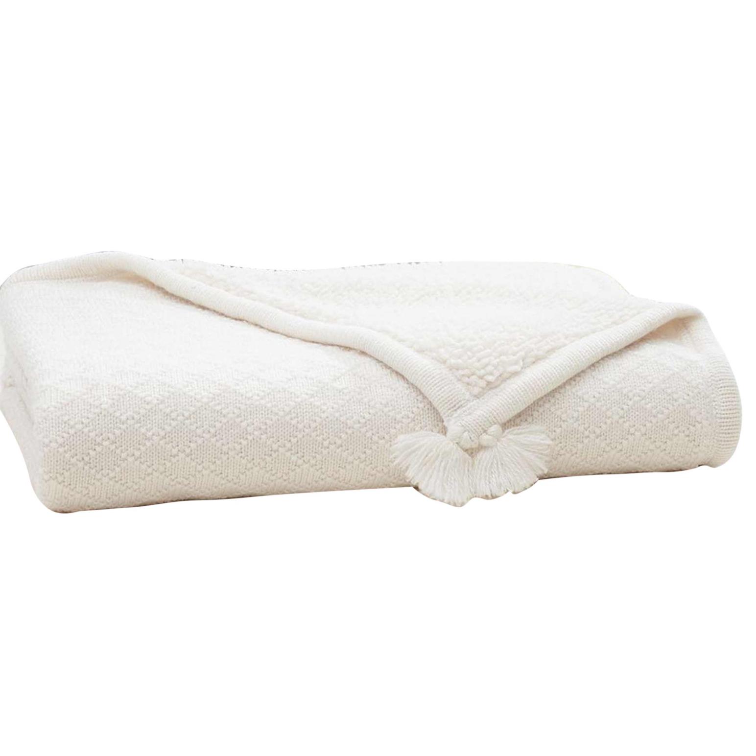 Pottery Barn Kids Luxe Knit Sherpa Stroller Blanket Ivory