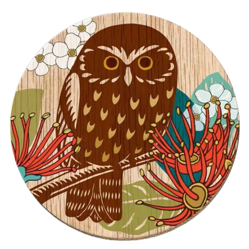 Tanya Wolfkamp Screenprint Ruru Coaster