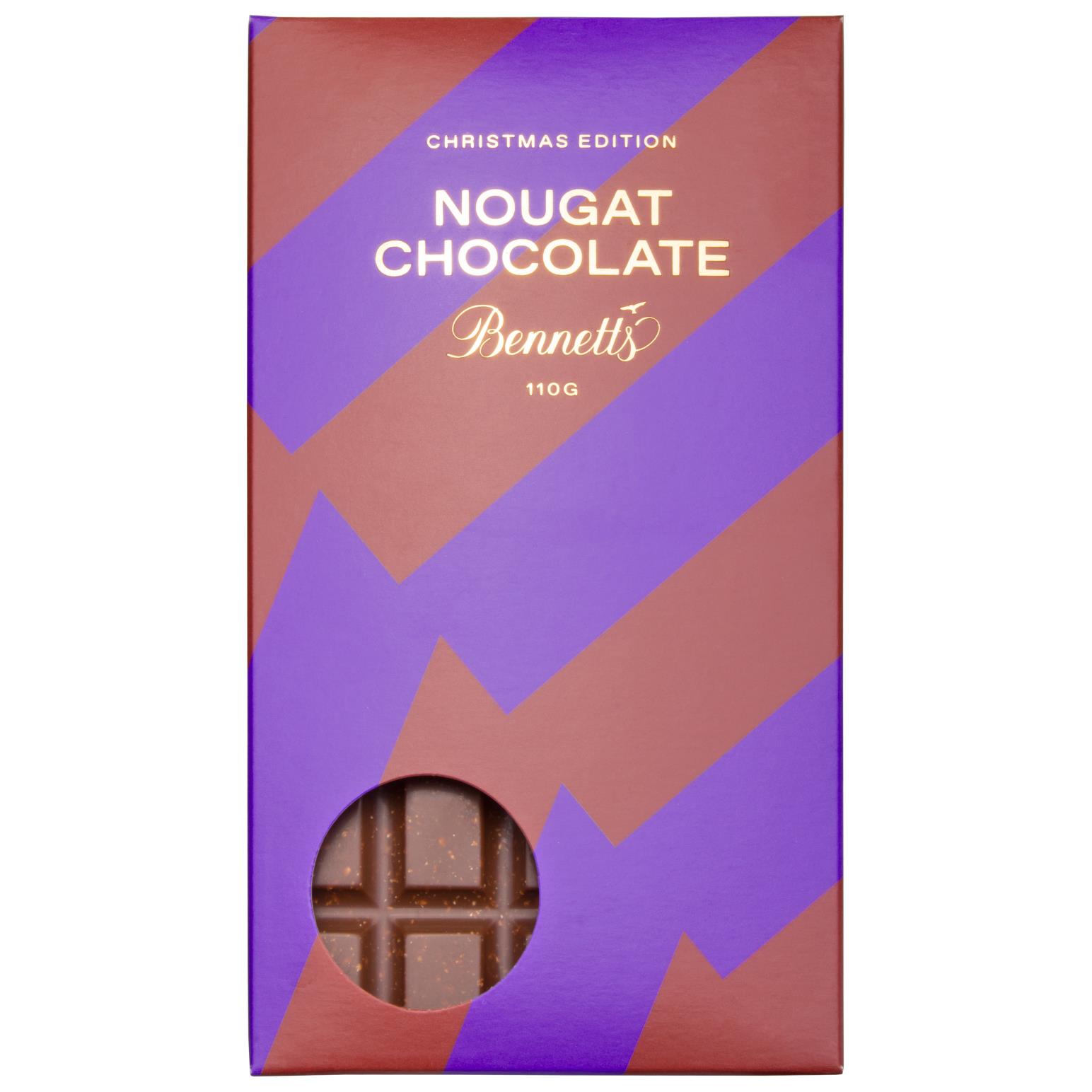 Bennetts of Mangawhai Christmas Collection Nougat Chocolate Bar 110g