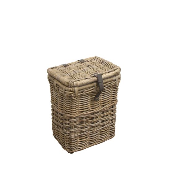 French Country Grove Small Rectangle Laundry Baskets with Leather Strap