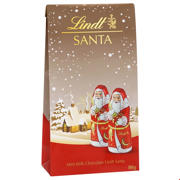 Lindt Christmas Pouch Bag Mini Santas 80g