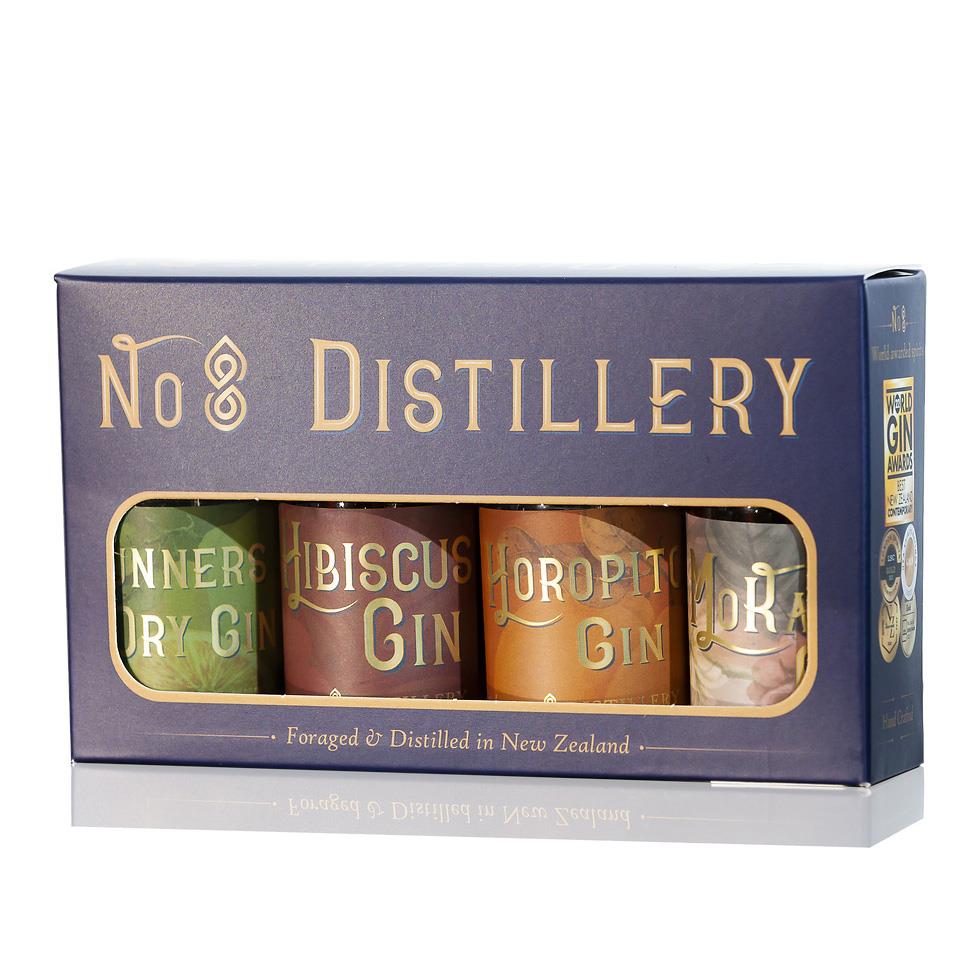 No8 Distillery Mini Gin Gift Box 4x50ml